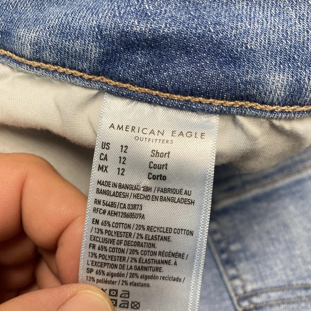 American Eagle Jeans Womens 12 Short Light Wash Artist Crop Next Level Stretch - Picture 5 of 11